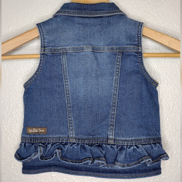 Matilda Jane Denim Cotton Blend Sleeveless Front Button Down Jacket Size 4 - Picture 3 of 8